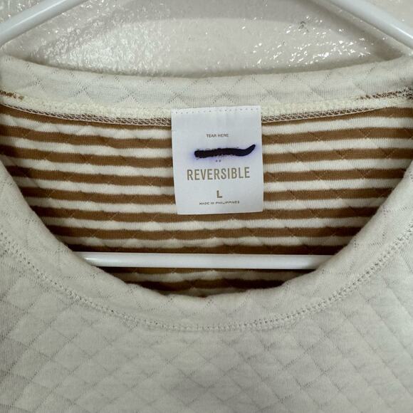 J Crew Quilted Mock Neck Reversible Pullover Long Sleeve Sweater US Women's L - Picture 7 of 8